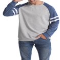 thumbnail image 3 of T-Shirts Raglan à Manches Longues pour Hommes, Chandail en Molleton Décontracté à Col Rond, Pull Ample, Chemises Athlétiques Rouge Noir S, 3 of 5