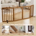 thumbnail image 3 of Smart FENDEE Bamboo Dog Gate Freestanding Pet Gate with 2 Support Feet for Doorways,Walnut,24"H,4 Panel, 3 of 9