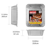 Handi-Foil 9.37 x 11.75 Aluminum Foil Extra Deep King Roaster Baker (2 Pack)