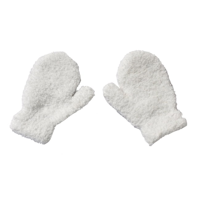 ZLight 1 Pair Kids Mittens Simple Style Clothes Accessory Solid Color Fingers Cover Beautiful Toddler Mitten for Winter White 1Set