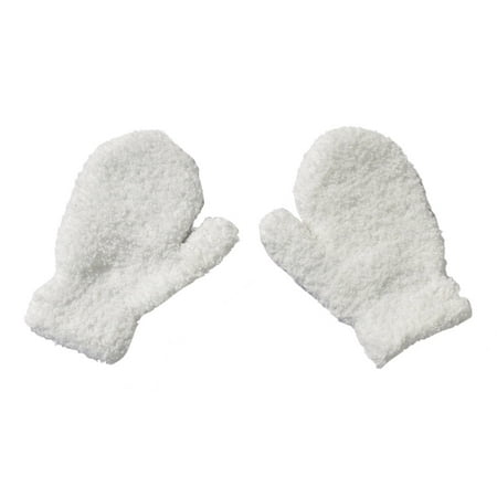 

Dido 1 Pair Kids Mittens Simple Style Fingers Cover Beautiful Boys Girls Hands Warmer Comfortable Toddler Mitten for Winter White