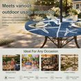 thumbnail image 6 of Round Outdoor Tablecloth with Umbrella Hole and Zipper, Navy Blue Starfish Tablecloth with Elastic Waterproof, Coral Shell Ocean Vintage Coastal Patio Table Covers for 55" - 60" Picnic Pool Tables, 6 of 9