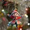 thumbnail image 4 of Acrylic Dwarf Christmas Tree Pendant Cute Dwarf Flat Print Chinese Doll Pendant, 4 of 6