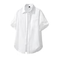 thumbnail image 5 of YOIAVAIOY Hawaiian Shirt for Men Button Down Short Sleeve Shirts Lightweight Casual Summer Beach Shirts White S, 5 of 10