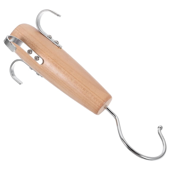 DRAFIDEEP Light Brown Wooden Belt Hanger Rack with 360 Degree Rotation for Easy Access