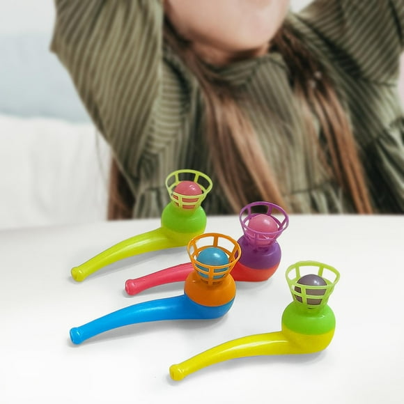 4x Bolas de tubo de soplado flotantes Juego de juguetes Bolas de tubo de soplado Juguetes Diversión clásica colorida para fiestas Adultos Goodie Salvador bolas de tubo de soplado