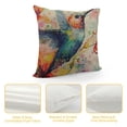 thumbnail image 4 of YINGXI  Watercolor Hummingbird Throw Pillow Cover Bright Colorful Rainbow Splash Stain Pillow Case Decorative Square Cushion for Home Couch Bed 18x18in, 4 of 5