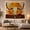 Bull Skull, variant on Longhorn Cow Before Mountain Lake Landscape, Adventurous Rustic for Western Decor Fans, Western Wall Art, Housewarming Gift, Tapestry Wall Hanging for Living Room, Cabin and Dorm