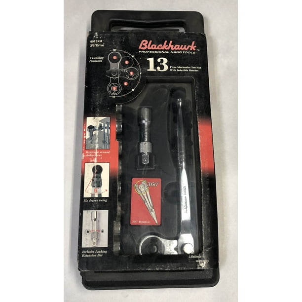 Blackhawk 13 Piece Mechanics Tool Set w/ Indexible Ratchet
