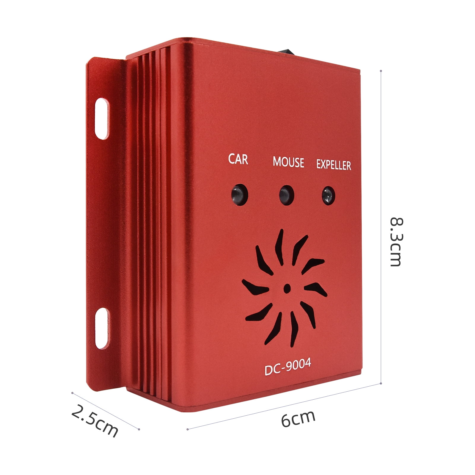 NFTIGB Ultrasonic Car Mice Repeller Electronic Pest Deterrent Under Hood Rodent Repellent 12V Aluminum Alloy Humane Harmless Red 3.27 inches / 8.3 cm