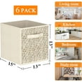 6 Pack Fabric Storage Cubes with Handle, Foldable 13x13x15 Inch Cube