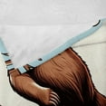 thumbnail image 4 of Ambesonne Bear Fleece Throw Blanket Funny Cool Cartoon Animal Gang 50"x70" Pale Blue Umber and Chocolate, 4 of 5