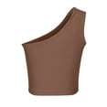 thumbnail image 6 of GigrtiJin Womens Sleeveless One Shoulder Crop Top Slim Short Open Casual Fashion Solid Color Bottom Tops Blouses, 6 of 6