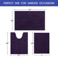 thumbnail image 6 of HAKUNA Striped Eggplant Bathroom Rug Set 3 Pieces Ultra Soft, Non Slip Chenille Toilet Mat, Absorbent Plush Shaggy Bath Mats for Bathroom, Bedroom, Kitchen, 6 of 7