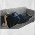 thumbnail image 6 of Dark Blue Soft Flannel Fleece Blanket, Vivid Night Sky with Stars Clouds and Crescent Moon Wooden Planks Celestial, Cozy Plush for Indoor and Outdoor Use, 60" x 80", Dark Blue White, by Ambesonne, 6 of 6
