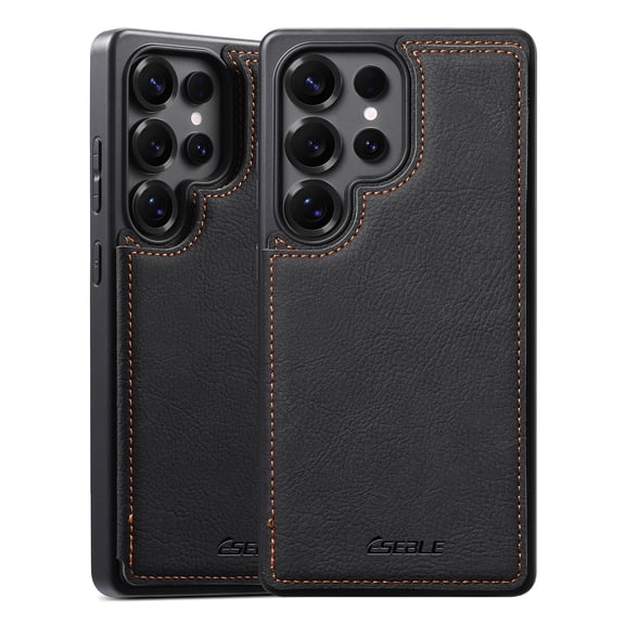 Premium PU Leather Folio Case for Samsung Galaxy A36 5G with TPU Bumper, Classic Magnetic Snap Closure Card Slots Ultra-Slim Drop-Protective Design Business Phone Cover, Black