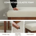 thumbnail image 3 of 43'' Linen Upholstered Entryway Bench with Solid Wood Legs for Bedroom, Living Room, Dinning Room, Hallway, White, 3 of 9
