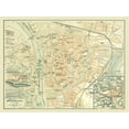 thumbnail image 2 of Baedeker 14x11 Black Ornate Wood Framed with Double Matting Museum Art Print Titled - Wurzburg Germany - Baedeker 1914, 2 of 4