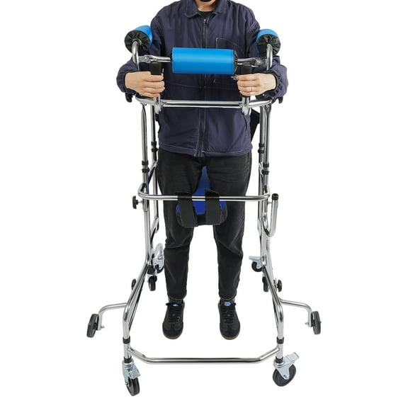 DUYIWAA 100kg/220.46lbs Walking Aid Adult Walker for Seniors Hemiplegia Rehabilitation Standing Frame Anti Recline