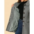 thumbnail image 5 of DARING DIVA Women's Single Breasted Mid Length Outerwear Coats Grey S, 5 of 6