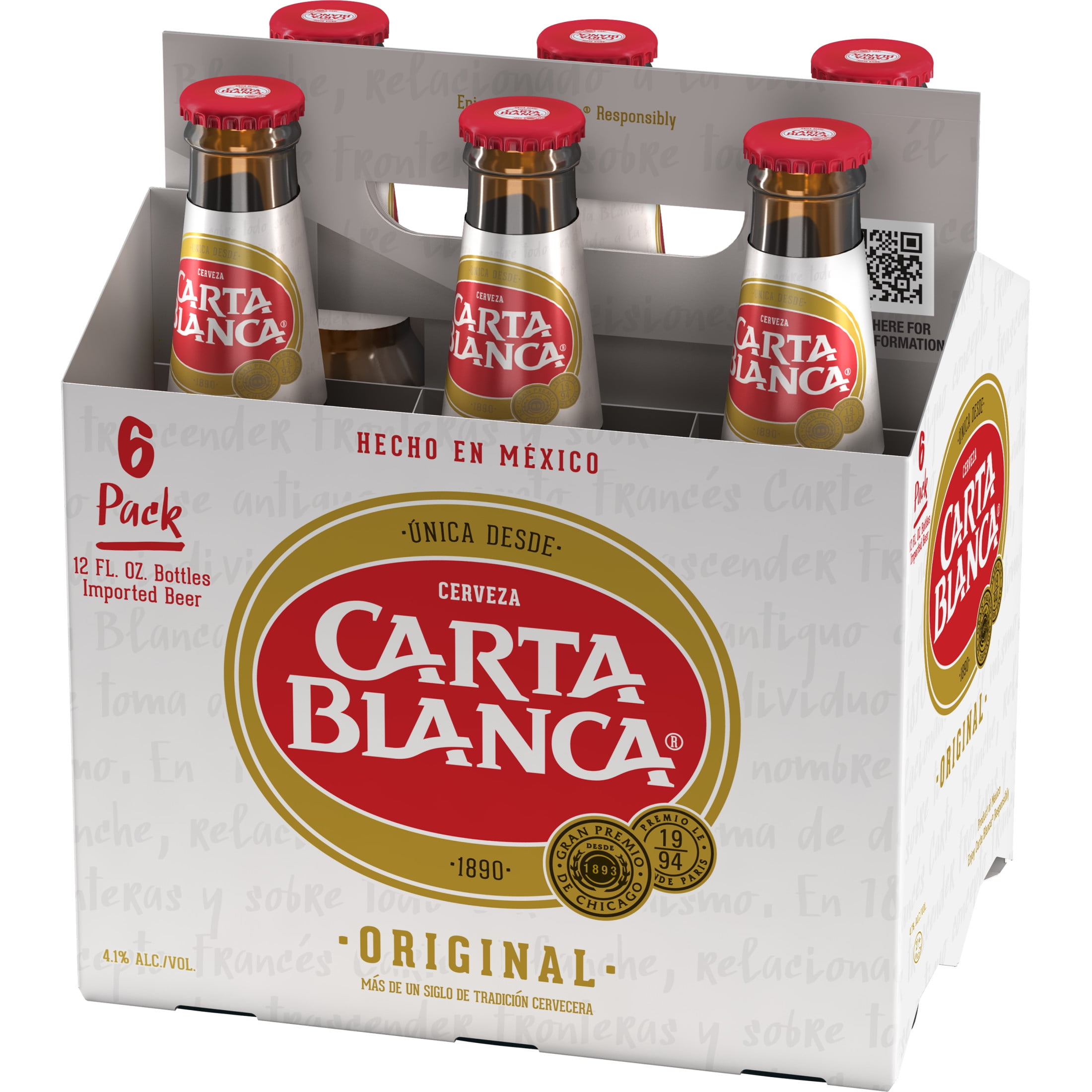 Carta Blanca Mexican Lager Beer, 6 pack, 12 fl oz Bottles