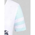 thumbnail image 3 of Camiseta de Bloqueo a Rayas con Color Sólido Rosegal Camisetas tallas grandes, 3 of 5