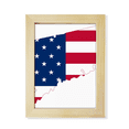 thumbnail image 1 of Connectic USA Map Stars tripes Flag Shape Desktop Adorn Photo Frame Display Art Painting Wooden, 1 of 3