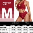 thumbnail image 2 of Conjunto de ropa interior para mujer Conjunto de sujetador y bragas de encaje Ropa interior con cordones Conjunto de ropa interior sexy con abertura de encaje para mujer, 2 of 5