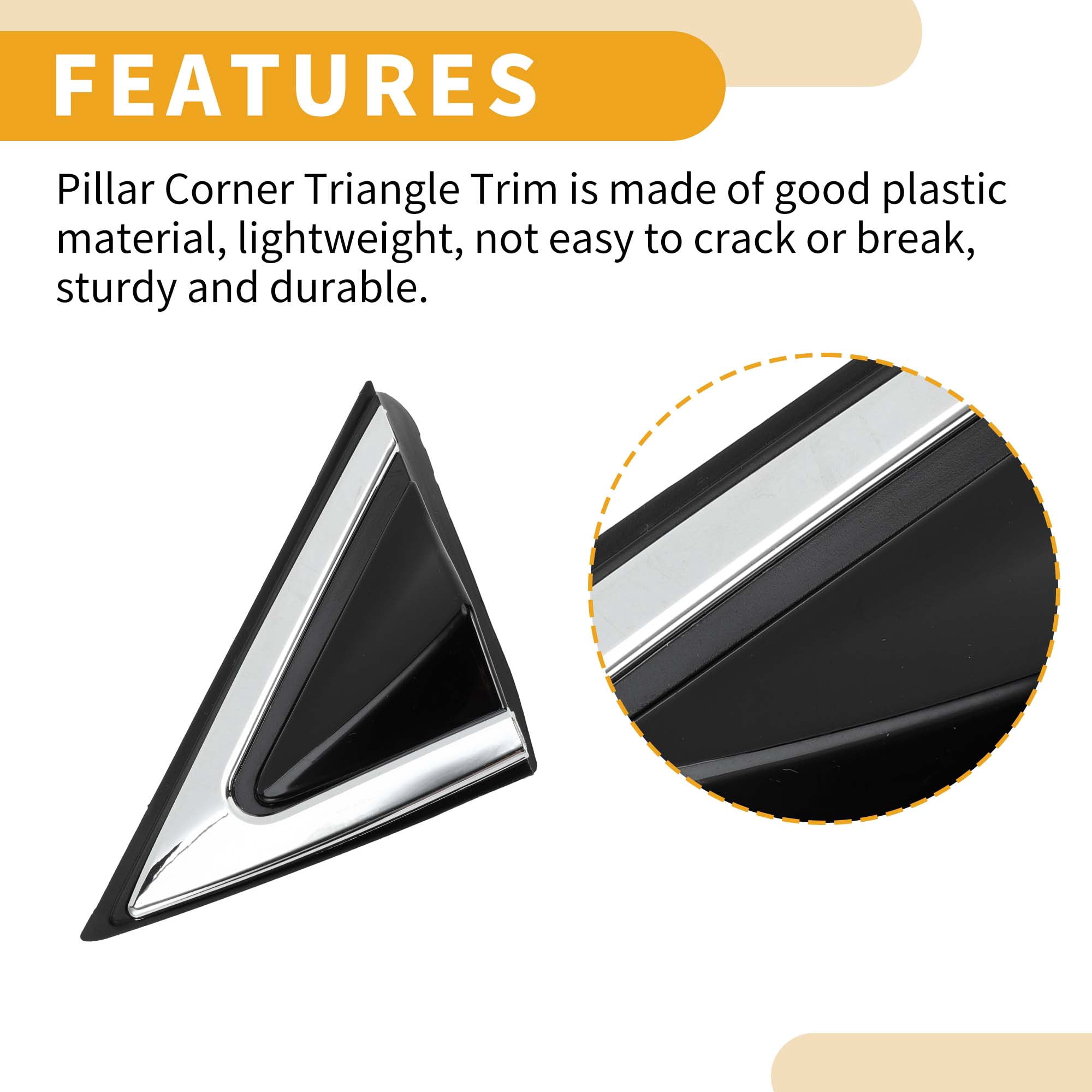 Unique Bargains Pillar Corner Triangle Trim No.861802W000 Rearview Mirror Cover