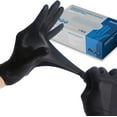 thumbnail image 1 of Cherish Black Nitrile Disposable Gloves, Latex & Powder Free, Textured Tips, 100 Pcs/Box (Medium/Large), 1 of 7