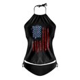 thumbnail image 4 of TSADFHJI Maternity Swimsuit Medium 2 Piece Women's Flag Independence Day Split Printing Tangini Neck Drawstring Side Drawstring Swimsuit Two Piece Suit S Red, 4 of 4