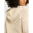 thumbnail image 5 of Jessica Simpson Women's Mikaela Pointelle Hoodie Sweater with Long Sleeves, Lightweight, Sizes XS-XL, 5 of 7