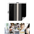 thumbnail image 4 of Black Beige Striped Cloth Napkins Set of 4 Reusable Dinner Napkins, Modern Farmhouse Retro Lines Cocktail Napkin Washable Table Napkins for Wedding/Holiday Party/Baby Shower 20"x20", 4 of 7