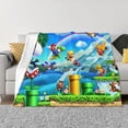 thumbnail image 4 of Lsque Mario Print Flannel Throw Blanket, Ultra-soft Blanket for Bed, Couch, Car, Hypoallergenic Anti-pilling blanket-40"x30", 4 of 8