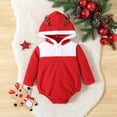 thumbnail image 2 of MQLKF Infant Boys Girls Christmas Long Sleeve Deer Hooded Pullover Romper Newborn Bodysuits Funny Cute Infant Jumpsuit Clothes, 2 of 6