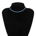 thumbnail image 2 of 1Pc Caractère Individuel Perlé Simple - Couche Collier Simple Couleur Collier de Perles de Riz (Bleu), 2 of 8