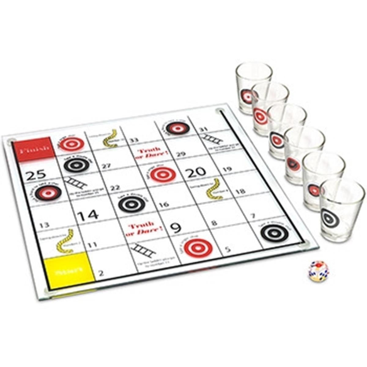 Glass Board Shots and Ladders Drinking Game with Dice and Shot Glasses -  Walmart.com