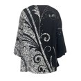 thumbnail image 4 of Pompotops T-shirt Imprimé pour Femmes, Manches 3/4 Mi-Longues, Col Rond, Décontracté, Liquidation, 4 of 5