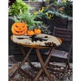 thumbnail image 3 of Round Fitted Tablecloths with Elastic Edge Halloween Black Witch Hat Pumpkin Oil-Proof Waterproof Wipeable Table Cover for Kitchen Dining Party Decor Retro Linen Table Clothes,36" - 44", 3 of 7