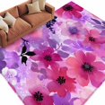 thumbnail image 2 of Area Rug for Living Room, Spring Floral Non-Slip Indoor Large Carpet for Bedroom/Dining Room, Watercolor Flowers Leaves Vintage Washable Low-Profile Rectangle Floor Runner Rugs - 5 x 8 Ft, 2 of 7