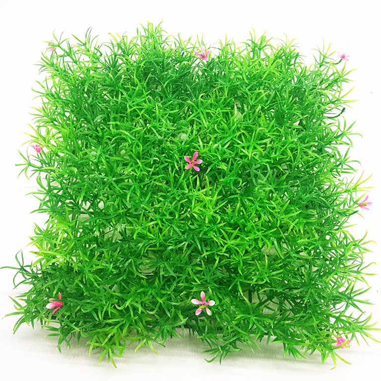 Uxcell Ceramic Aquarium Plant Decoration - 6.7" Yellow Flower & Green Grass Fish Tank Ornament