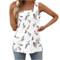 thumbnail image 1 of Cameland T-Shirt Ample Confortable Sans Manches à Encolure Carrée Imprimée pour Femmes, Blouse Décontractée, Hauts, 1 of 6