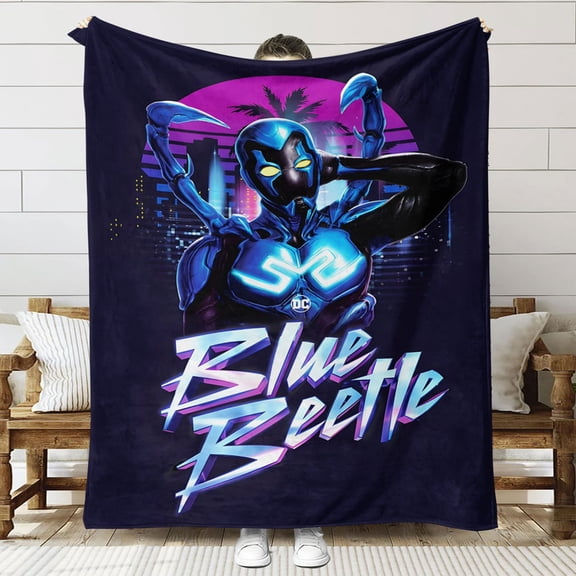 Blue Beetle Throw Blanket Gifts for Fans Lover Girls Boys Women Present Hoodie Him Bed 60"x80"