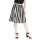 thumbnail image 2 of Allegra K Falda Mujer Midi A Rayas Con Botones Y Elástica, dos colores Blanco negro S, 2 of 7