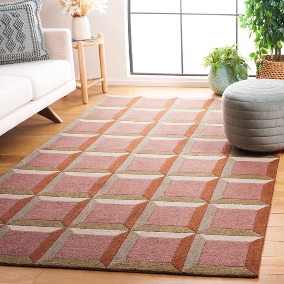 Safavieh Genre Imogene Geometric Area Rug, Pink/Beige, 5' x 8'