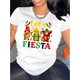 thumbnail image 1 of 1pc Women'S Casual Round Neck Short Sleeve T-Shirt with Creative Cartoon Dwarf Lettering Print, Geometric Pattern, Polyester Fabric, Comfortable Summer Top for All Seasons, 1 of 6