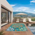 thumbnail image 3 of Green Boho Outdoor Rug for Patio/Deck/Porch, Non-Slip Large Area Rug 4 x 6 Ft, Shabby Vintage Ethnic Abstract Floral Art Indoor Outdoor Rugs Washable Area Rugs, Reversible Camping Rug Carpet Runner, 3 of 8