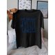thumbnail image 1 of Women's Casual Graphic Print T-Shirt - Short Sleeve Crew Neck, Black Duck & Letter Design, Lightweight Cotton Blend for Spring & Summer, Casual Wear Tshirt | Casual Crew Neck | Glossy Texture Tee, 1 of 7