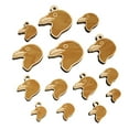 thumbnail image 1 of Clever Raven Head Wood Mini Charms Shapes DIY Craft Jewelry - No Hole - Various Sizes (16pcs), 1 of 7