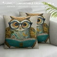 thumbnail image 3 of Sheronv Owl Glasses Book Theme Decorative Throw Pillow Cover for Home Couch Living Room Bed Sofa Zipper Closure 1PC 12x12in, 3 of 5